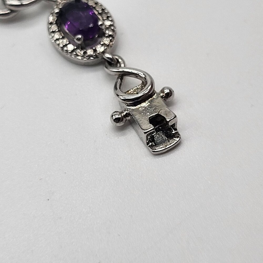 VTG PAJ BB Amethyst Purple Silver Tone Bracelet - Picture 9 of 12